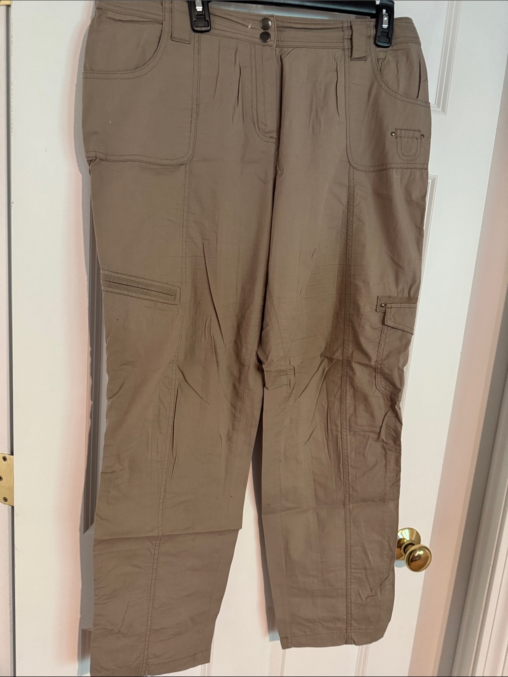 Chico's Straight-Leg Utility Pants in Tan